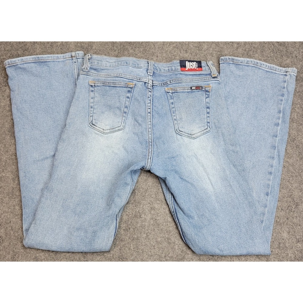Just USA Jeans Womens 9 Blue Denim Stretch Distressed Straight Preppy Americana